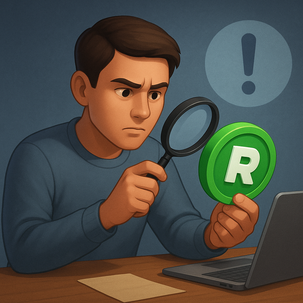 Imagem editorial de produto para robux grátis no roblox